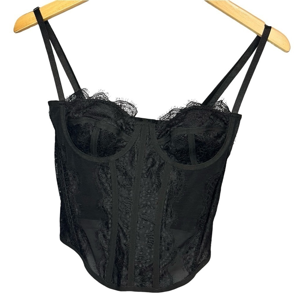 NWT Black Lace Bustier Corset Top